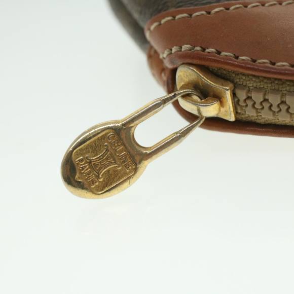 CELINE Macadam Canvas Pouch PVC Leather Brown Auth bs4236K - Picture 9 of 16